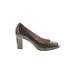 Taryn Rose Heels: Slip-on Chunky Heel Cocktail Gray Solid Shoes - Women's Size 8 - Almond Toe