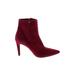 MICHAEL Michael Kors Ankle Boots: Burgundy Print Shoes - Women's Size 8 1/2 - Pointed Toe