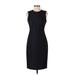 Calvin Klein Casual Dress - Sheath Crew Neck Sleeveless: Black Print Dresses - Women's Size 2