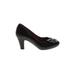 Clarks Heels: Slip-on Chunky Heel Classic Black Solid Shoes - Women's Size 7 1/2 - Round Toe