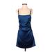 Zara Cocktail Dress - Mini: Blue Dresses - Women's Size Small