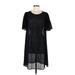 Eri + Ali Casual Dress - Shift: Black Grid Dresses - Women's Size Medium