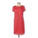 Chico's Casual Dress - Shift: Red Jacquard Dresses - Women's Size Small