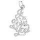 Jewels Obsession 18K White Gold I Love You Pendant, Made in USA