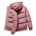 SKINII Winter Cotton Clothing Mens Hooded Windproof Down Jacket Lightweight Lock Temperature Keep Warm Coat Suitable for Daily Outdoor Travel,Pink,3XL(75