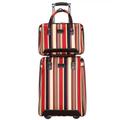 PIPONS Carry On Luggage Oxford Cloth Luggage Wear Resistant Code Lock Luggage Suitcase Stripe 2-Piece Trolley Case Business Suitcase (Color : B, Size : 2 Piece)