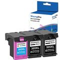 Woungzha 305 XL Ink Cartridge Compatible with HP 305 305XL for DeskJet 2710 2720 2721 2722 2723 2724 4110e DeskJet Plus 4120 Envy 6010 6020e 6022 Envy Pro 6420 6422 6430 6432 (2 Black, 1 Colour)