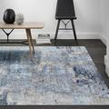 KTYUTJDH Area Rugs Living Room, Modern Abstract Design Grey-blue, Dark Blue, Grey-white, Blue-brown Pattern Carpet,Greyish Blue,Square 180 x 180 cm,Washable Rug