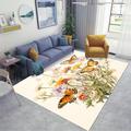 POSLAB Butterfly Floral Area Rug Design Carpet for Bedroom Living Room Home Decoration