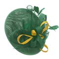 Green and Yellow Sinamay Big Disc Saucer Fascinator Hat for Women Weddings Headband