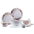 Flower Bone China Tableware Set, Porcelain Dishes/Plate/Bowl Dinnerware Set,Ceramic Dinner Sets,Fine Dinnerware Sets,Dishwasher & Microwave Safe,Multicolor,B56PCS Service for 10