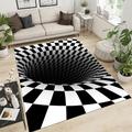 DUCAPE Illusion Rug,Vortex Rug,Black And White Rug,Illusion Pattern Rug,Living Room Rug,Bedroom Rug,Saloon Rug,Custom Rug,Area Rug,Personalized Rug 60 X 90Cm