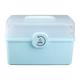 POPETPOP Medicine Lock Box Locking Prescription Pill Case Child Proof Storage Box Lockable Chest Empty Home First Aid Box Sky- Blue Size M