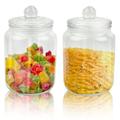 AolKee 2x 2000ml (2 Litre) Glass Storage Jars, 2 Pieces Large Glass Jar with Lid, Empty Kitchen Food Containers, Food Storage Jars for Cookie, Biscuit, Sweets