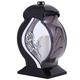 Large Memorial Grave Lantern Black H 13.4''xW 7.5''xD 5.5'' (34x19x14cm) Parafin Candle Included, Graveside Memorial Gift For Funeral Cemetery With Silver Flower, Memory Candle Grave Decorations