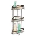 iDesign York Metal Wire Corner Standing Shower Caddy 3-Tier Bath Shelf Baskets for Towels, Soap, Shampoo, Lotion, Accessories, Bronze