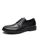 New Dress Oxford Formal Shoes for Men Lace Up Apron Toe Round Toe Derby Shoes Leather Anti-Slip Block Heel Slip Resistant Rubber Sole Low Top Classic (Color : Black, Size : 6.5 UK)