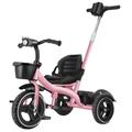 Music light kids trikes,parent push stroller with parent handle,3 wheels balance bike,3-5 years old pedal tricycle,folding footrest,seat with breathable pad,riding scooter