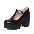 Women Shoes Summer Shoes Sandals Women Block High Heel Platform Shoes Ankle Strap Mary Jane Shoes Round Toe Winter Shoes Women High, black, 2 UK