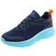Cross-country ski shoes men's sports shoes, fashionable new pattern, summer mesh, breathable and comfortable, thick sole, casual running shoes, lace-up shoes, men's black shoes, darkblue, 42 EU