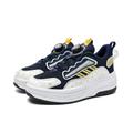 ENEN Roller Skate Shoes for Boys & Girls, Kids Outdoor Parkour Shoes with 4 Wheels Unisex Skateboarding Shoes Retractable Skating Shoes for Children's Sports Walking 1.5 UK Navy Blue