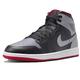 Nike Air Jordan 1 Mid Men's Shoes Black/Cement Grey-Fire Red DQ8426 006, Black/Cement Grey-fire Red, 10 UK