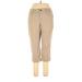 Croft & Barrow Casual Pants - High Rise Straight Leg Cropped: Tan Bottoms - Women's Size 16