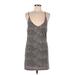 Miss Love Casual Dress - Mini V Neck Sleeveless: Brown Leopard Print Dresses - Women's Size Medium