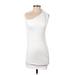 Shein Casual Dress - Bodycon One Shoulder Sleeveless: White Solid Dresses - New - Women's Size 4