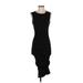 Jarbo Casual Dress - Bodycon High Neck Sleeveless: Black Solid Dresses - Women's Size 34