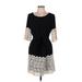 Gianni Bini Casual Dress - A-Line Scoop Neck 3/4 sleeves: Black Dresses - Women's Size Medium