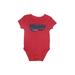 Carter's Short Sleeve Onesie: Red Bottoms - Size 6 Month