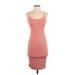 Fashion Nova Casual Dress - Bodycon Scoop Neck Sleeveless: Pink Print Dresses - Women's Size Small