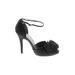 Nine West Heels: Black Solid Shoes - Women's Size 7 1/2 - Open Toe