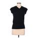 Calvin Klein Short Sleeve Top Black V-Neck Tops - Women's Size Medium