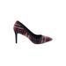 Lands' End Heels: Pumps Stiletto Cocktail Party Red Print Shoes - Women's Size 9 - Pointed Toe