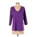 J.Jill Long Sleeve T-Shirt: Purple Tops - Women's Size Small