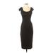 Jay Godfrey Casual Dress - Sheath Scoop Neck Short sleeves: Black Solid Dresses - Women's Size 2
