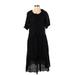 o.p.t Casual Dress Collared Short Sleeve: Black Dresses - Women's Size X-Small