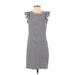 MICHAEL Michael Kors Casual Dress - Sheath Crew Neck Short sleeves: Blue Stripes Dresses - Women's Size Small