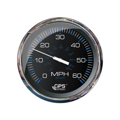 Faria Beede Instruments Speedometer 60 MPH GPS Studded Chesapeake Black w/Stainless Steel 5" 33761