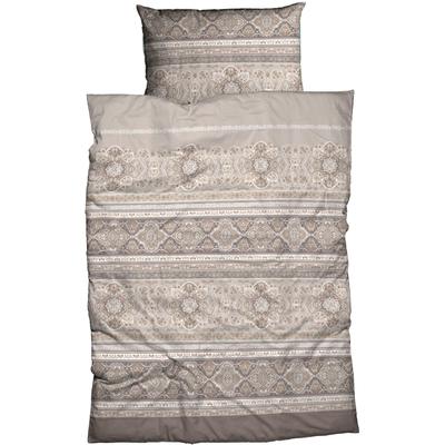 Bettwäsche CASATEX "Majella", grau (taupe), B/L: 200cm x 220cm, 2 St., Satin, B/L: 80cm x 80cm & 80cm x 80cm, Satin, Obermaterial: 100% Baumwolle, Bettwäsche, trendige, frische, ausdrucksvolle Farben Image
