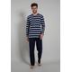 Pyjama BUGATTI Gr. 54, blau (blau, dunkel, ringel) Herren Homewear-Sets Pyjamas