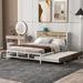 Functional and Stylish: Queen Size Metal Platform Bed with Drawers, Trundle, and Integrated Charging Station