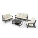 All Weather Coffee Table Outdoor Indoor 2 Tier Patio Coffee Table - 44.49"L * 24.21"W * 18.11"H