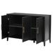 Modern Storage Cabinet, Free Standing 3-Door Buffet Cabinet w/Metal Handles