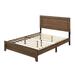 Transitional Style Miquell Eastern King Bed, Rectangular Headboard, Low Profile Footboard, Tapered Legs, Oak