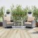 AOOLIMICS 3Pcs Patio Swivel Rocking Seating Gray Wicker Side Table Furniture Set