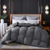 King Size Soft Warm Duvet Comforter Set Grey Solid