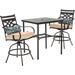 Cambridge Margate 3-Piece High-Dining Set with 2 Swivel Chairs and a 33-Inch Square Table - N/A